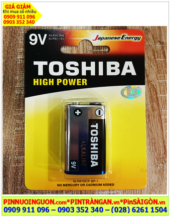 Pin Toshiba 6LR61GCP-BP1 alkaline 9v; Pin vuông 9v Alkaline Toshiba 6LR61GCP-BP1 chính hãng (Loại vỉ 1viên) /MẪU MỚI 